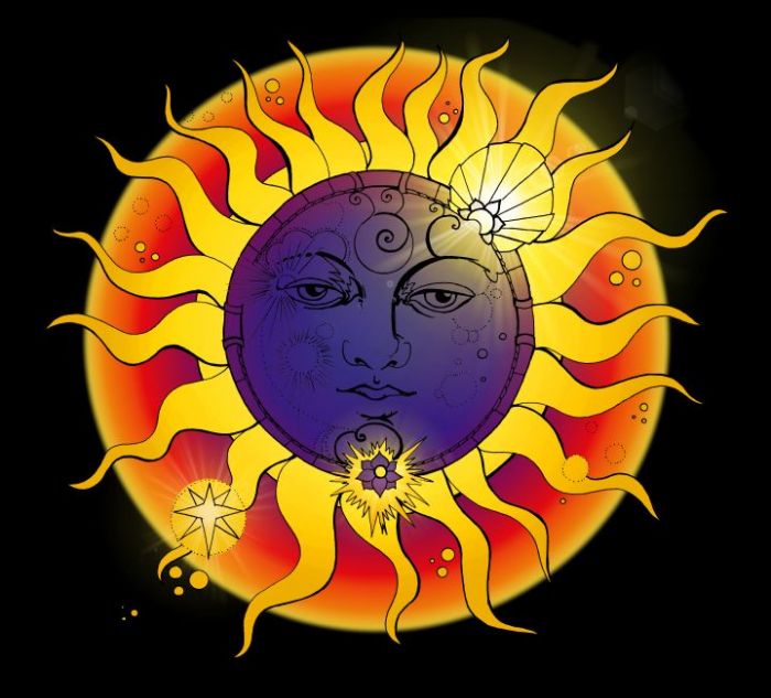 Solar Eclipse Face by Kathy Nutt